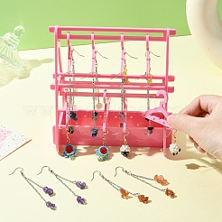 2-слойная акриловая стойка для хранения сережек в стиле вешалки&nbsp;ST-CJ0034-01B