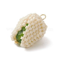 Подвески в виде фисташек из стеклянных бусинок Miyuki&nbsp;PALLOY-MZ01213