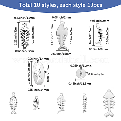 100 Stück 10 Stile Fischgrätenform Link & Anhänger Finding Kits&nbsp;DIY-SP0003-58