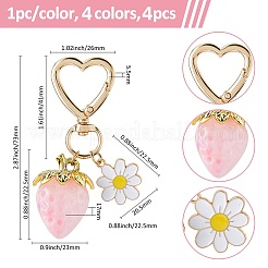 4шт 4 цвета сплава брелок&nbsp;KEYC-FH0001-55