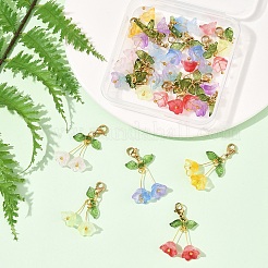 18шт 9-х цветный стеклянный подвесной декор в виде колокольчика&nbsp;HJEW-FS00037