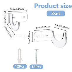 Акриловые настенные стойки для софтбольных/теннисных бит&nbsp;LS-ODIS-WH0334-005A