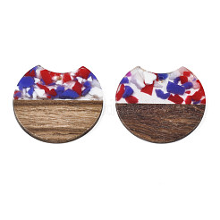 Pendentifs en bois de résine et de noyer&nbsp;RESI-T009-02
