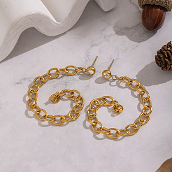 Серьги-гвоздики с цепочкой из нержавеющей стали 304 и кисточкой&nbsp;GP6296