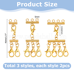 6 шт. 3 стиля трубчатых многожильных звеньев из нержавеющей стали марки 304&nbsp;FIND-HS00002