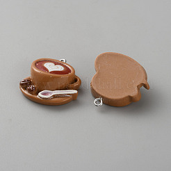 Подвески из непрозрачной смолы на кофейную тематику&nbsp;RESI-CJC0028-04P-05