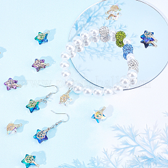 16шт 4 цвета подвески из гальванического стекла&nbsp;EGLA-FH0001-11