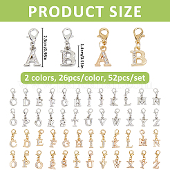 52 pendentif décoratif en alliage de strass de 2 couleurs&nbsp;HJEW-FH00323