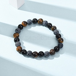 Stretch-Armbänder aus natürlichem Tigerauge&nbsp;BJEW-P398-01B