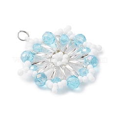 3 шт. подвески-снежинки из стеклянного бисера&nbsp;PALLOY-MZ01080