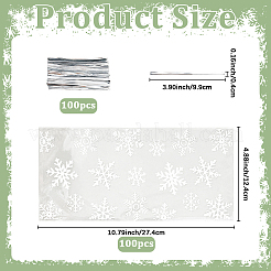 100 шт. Рождественские снежинки напечатаны целлофановые пакеты для упаковки конфет&nbsp;ABAG-GF0001-41A