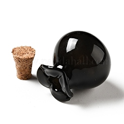 Adorno de botellas de corcho de vidrio con forma de bolsa de la suerte&nbsp;AJEW-A039-02I