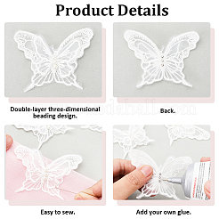 30 шт. аппликации из полиэстерового кружева в виде бабочек&nbsp;DIY-CY0001-65B