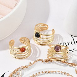 Многослойные открытые манжетные кольца из нержавеющей стали 304&nbsp;RJEW-Z078-02G