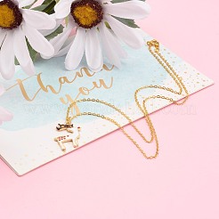Colliers pendentif en émail en alliage thème noël&nbsp;NJEW-JN03313