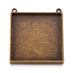 2 impostazioni ciondolo cabochon stile tibetano buche&nbsp;TIBEP-LF11211YKG-AB-LF