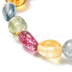 Set di bracciali elastici con perline a forma libera di quarzo naturale per madre e figlia&nbsp;BJEW-JB07064
