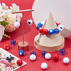 90шт 3 цвета непрозрачные акриловые бусины&nbsp;SACR-SP0001-14