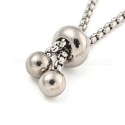 Не тускнеющий регулируемый браслет из нержавеющей стали 304 с цепочкой-слайдером&nbsp;MAK-L038-001P-01