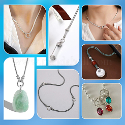 3 шт. 3 стиля 925 кольца с пружинным затвором из стерлингового серебра&nbsp;STER-PH0003-31