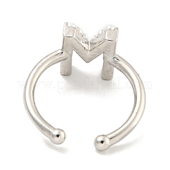 Anillos de puño abiertos de latón chapado en rack para mujer&nbsp;RJEW-F162-01P-M