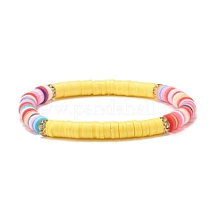 Set di bracciali elastici fatti a mano in argilla polimerica con perline heishi&nbsp;BJEW-JB07516