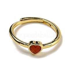 Herz Natur Karneol verstellbare Ringe&nbsp;RJEW-Q818-02G-01