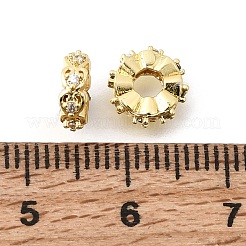 Perline distanziatori in zirconi cubici trasparenti in micro pavè di ottone&nbsp;KK-Z156-13G-01