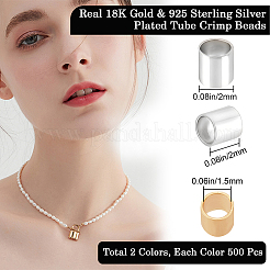 Perline a crimpare in ottone 1000pz 2 colori&nbsp;KK-BBC0029-45