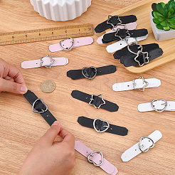 16 шт. 8 пряжки из искусственной кожи в форме звезды/сердца&nbsp;AJEW-CL0001-70