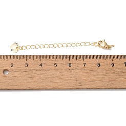 Estremità in ottone placcato a cremagliera con catena e fermagli a moschettone&nbsp;KK-F873-02LG