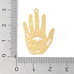 Anhänger aus geätzten Metallverzierungen aus Messing&nbsp;KK-Z058-01G