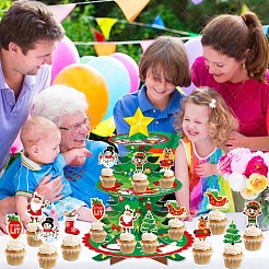 Mehrstöckiger Cupcake-Ständer mit Weihnachtsbaum&nbsp;PW-WG1E3B8-01