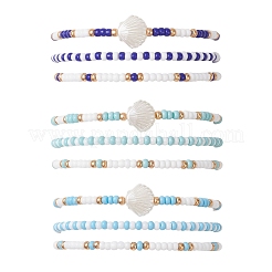 9 bracelet extensible en perles de rocaille en verre pour femmes&nbsp;BJEW-MZ00345