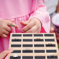 Подставки для деревянных колец с 20 слотом&nbsp;RDIS-WH0033-24