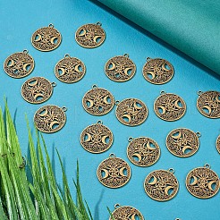 60 pièces vie de l'arbre lune pendentif à breloque triple lune déesse pendentif bronze antique pour bijoux collier boucle d'oreille fabrication artisanat&nbsp;JX339A