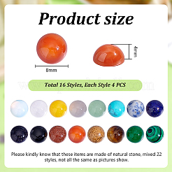 64 Stück Edelstein-Cabochons in 16 Stilen&nbsp;G-PH0002-98