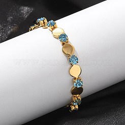 Bracciali a catena con strass in acciaio inossidabile 304 per donna&nbsp;BJEW-F488-26D-G