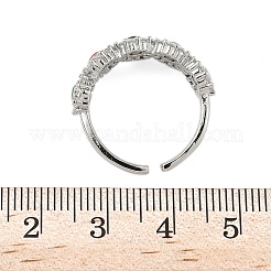 Манжеты из латуни с микро паве кубический цирконий для женщин&nbsp;RJEW-D322-08P