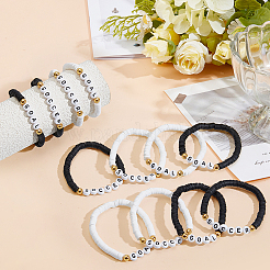 16 Stück 4 Stile Acryl- und handgefertigte Polymer-Ton-Perlenarmbänder&nbsp;BJEW-MA00002