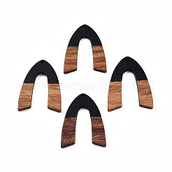 Pendentifs en résine opaque et bois de noyer&nbsp;RESI-N025-029-B01