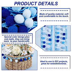 6.5 ярд полиэстеровых лент с кисточками в виде шариков-помпонов градиентного цвета&nbsp;DIY-GA0006-95B