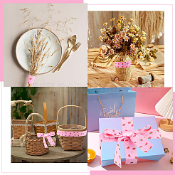 1 рулон односторонних полиэстеровых лент с принтом в виде клубники/цветка&nbsp;DIY-CY0002-17B