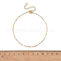 Fußkettchen aus emailliertem Edelstahl 304 mit geriffelter Kette und Satellitenkette für Damen&nbsp;AJEW-AN00808