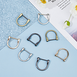 8 шт. 4-цветные застежки-скобы с D-образным кольцом из сплава FIND-DC0005-59