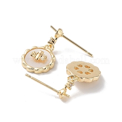 Biene Messing Micro Pave Zirkonia Ohrstecker Beschläge&nbsp;KK-E107-15G-02