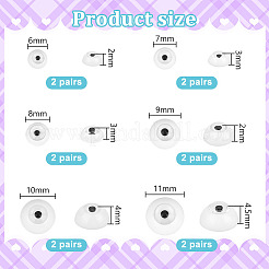 12 пара 6 стилей полукруглых акриловых глаз для изготовления кукол&nbsp;DIY-OC0013-18
