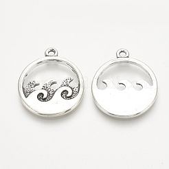 Tibetischer stil Aluminium Anhänger & Charms&nbsp;TIBE-Q072-23AS-RS