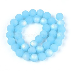 Mattierte Glasperlenstränge aus Jadeimitat&nbsp;GLAA-T032-J10mm-MBB04