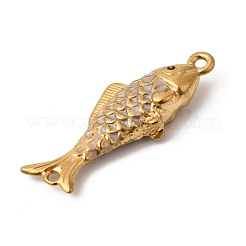 Эмалированные подвески-фигурки в виде рыбок из нержавеющей стали 304&nbsp;STAS-B128-55G-01